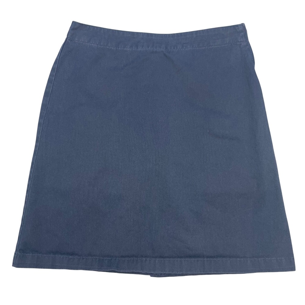 Lands End Navy Blue Cotton Blend Twill Skort Women Size 2